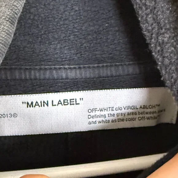 Off White Funnel Neck Sweatshirt tee FW19 in Black S Virgil Abloh - Picture 5 of 11